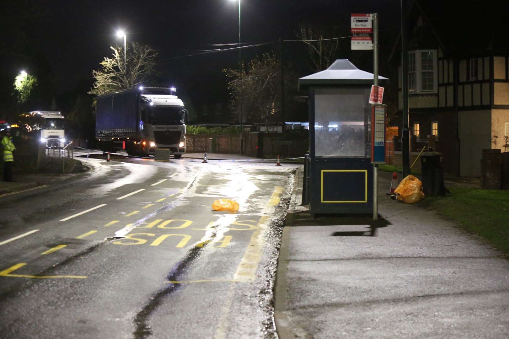 Loose Road in Maidstone after the crash (Picture: UKNIP)