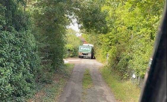 On average five or six lorries are using the track road near Sandwich Station each week. Picture: Paul Bean