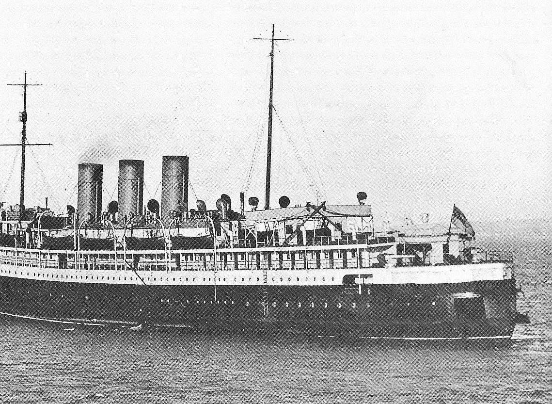 The minelayer Princess Irene moored in the River Medway