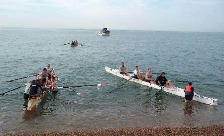 The crews set off from Shakespeare Beach in Dover