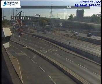 QE2 Bridge crash. Picture: National Highways