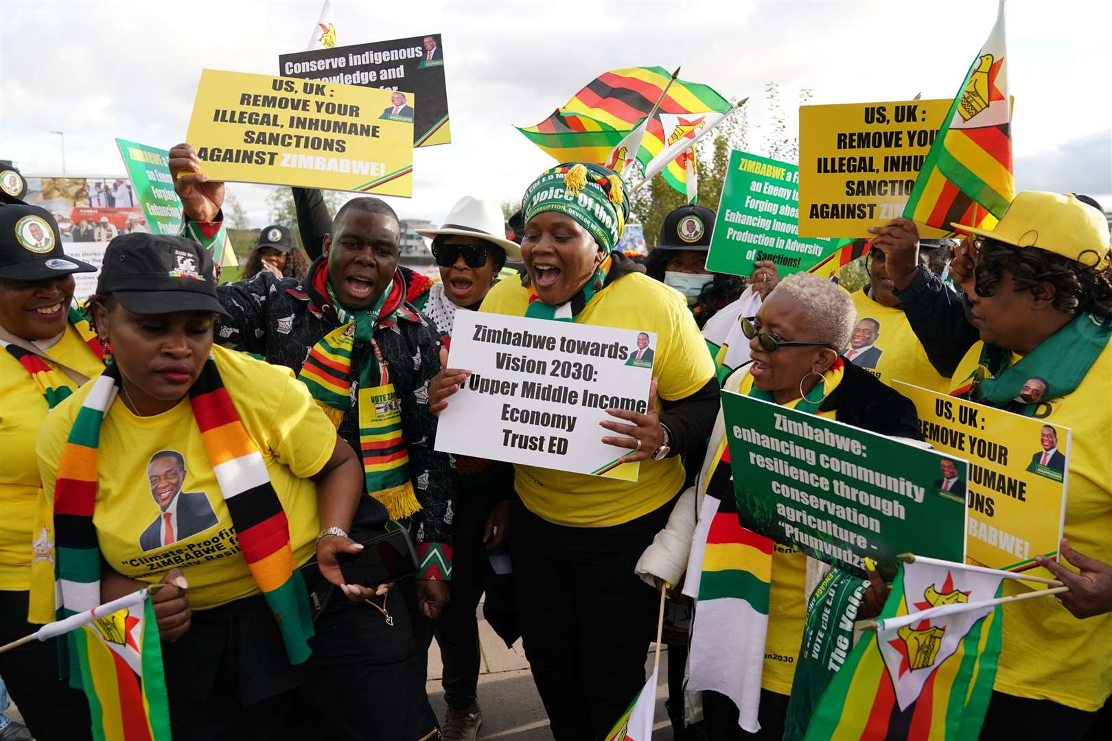 Protesters from Zimbabwe (Andrew Milligan/PA)