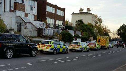 Emergency services at the scene. Picture: Sarah Benfold