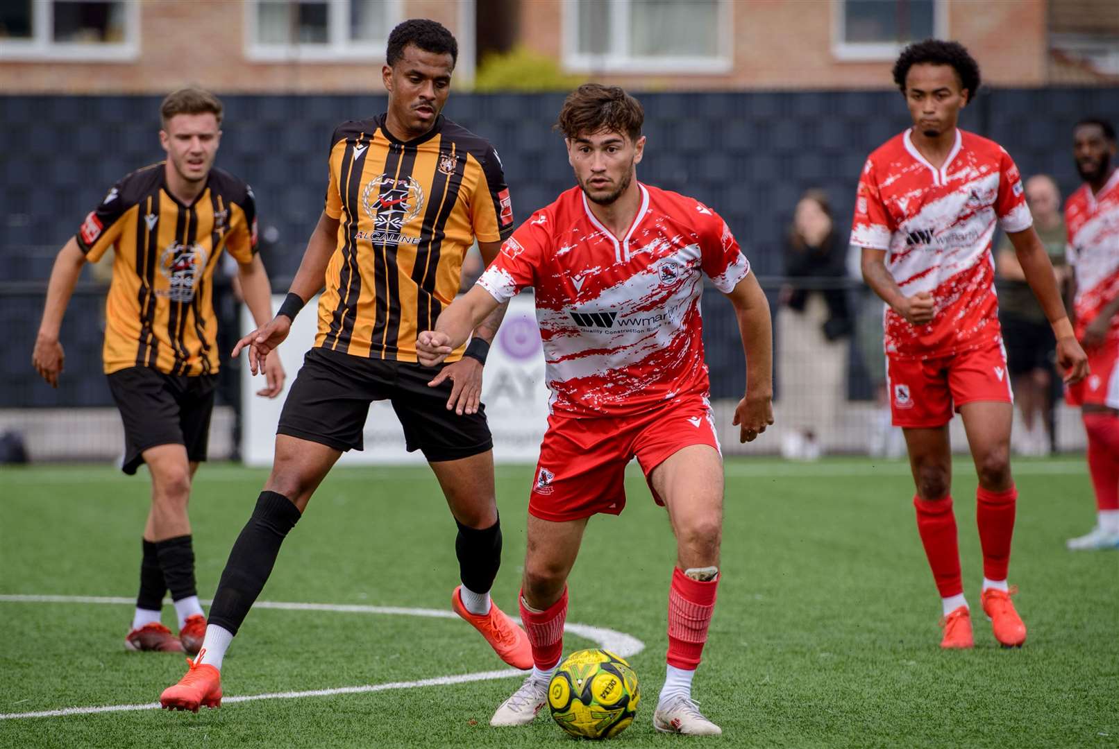 Ramsgate’s Lewis Gard in action during their FA Cup win over Folkestone on Saturday. Picture: Stuart Watson