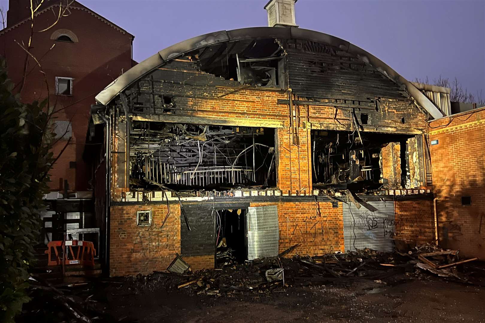 The damage is extensive at the former mill and nightclub in East Hill, Ashford. Picture: Steve Salter