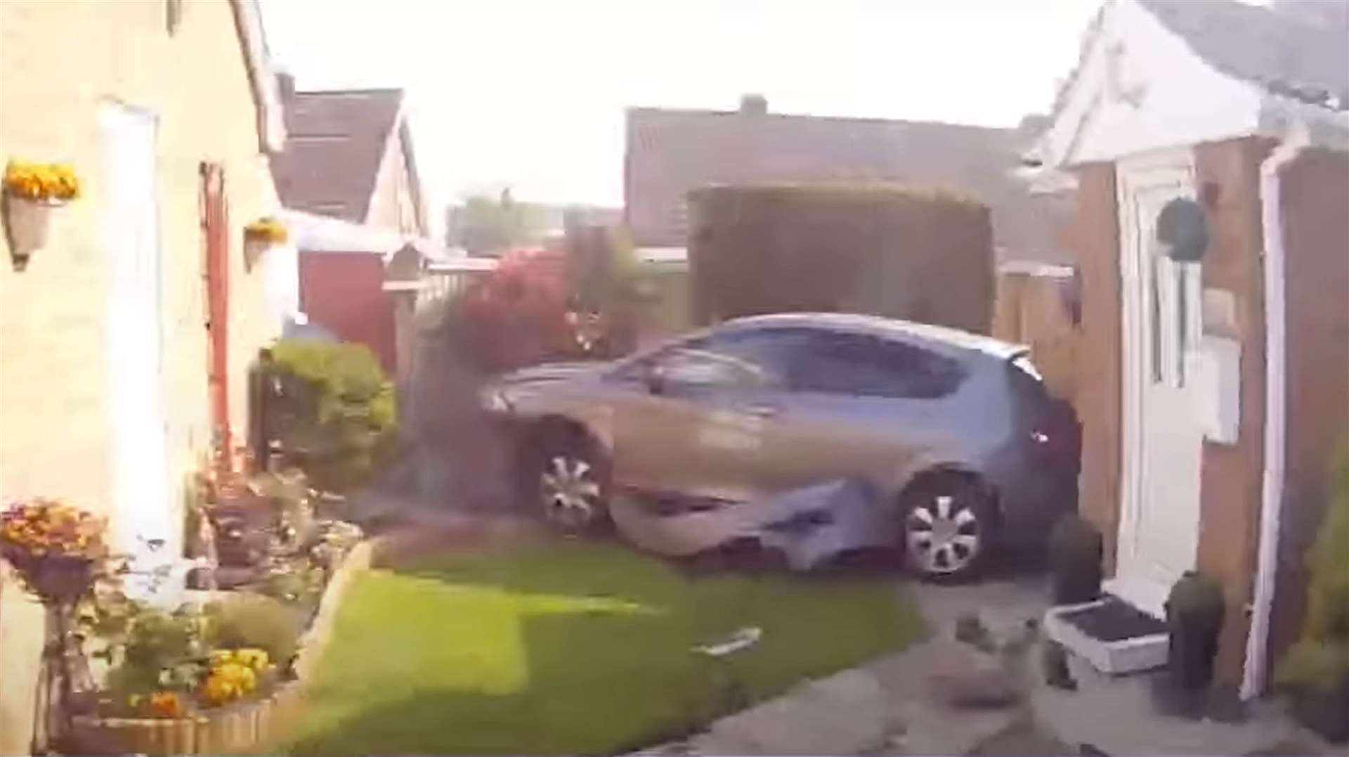 Collins crashing the car in Mansfield Woodhouse (Nottinghamshire Police/PA)