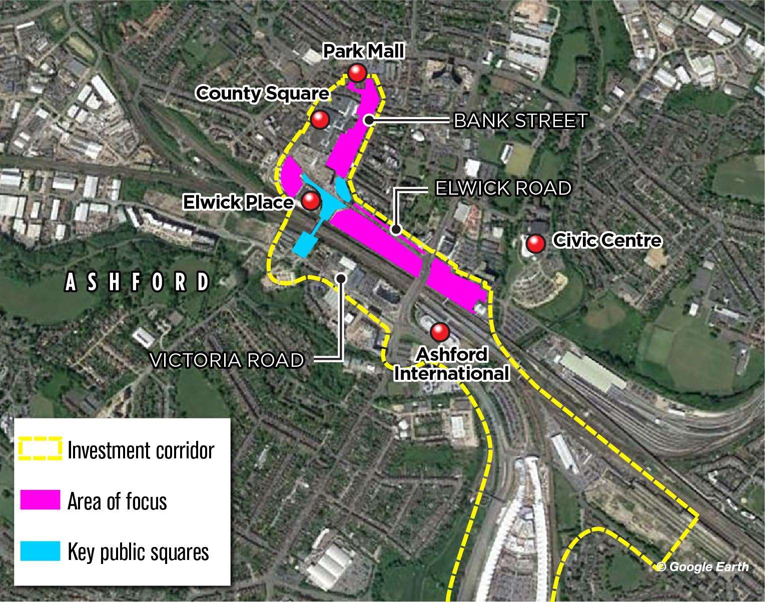 This map shows the planned "investment corridor"