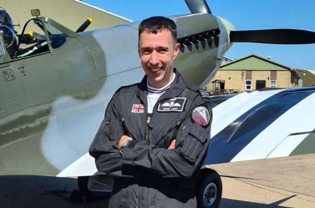 Spitfire pilot Squadron Leader Mark Long who died on Saturday. Picture: MoD/PA