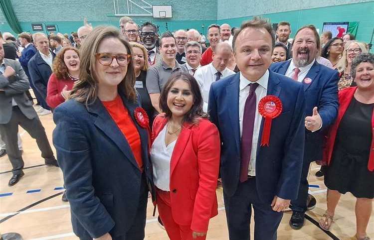 Left to right: Medway's new Labour MPs Lauren Edwards, Naushabah Khan and Tristan Osborne have resigned from as councillors.