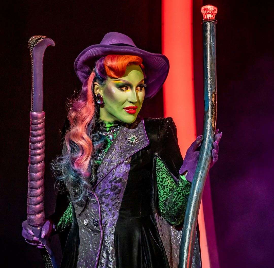 Williams performed as the Wicked Witch of the West in a UK and Ireland tour of The Wizard Of Oz musical. Picture: Marlowe Theatre