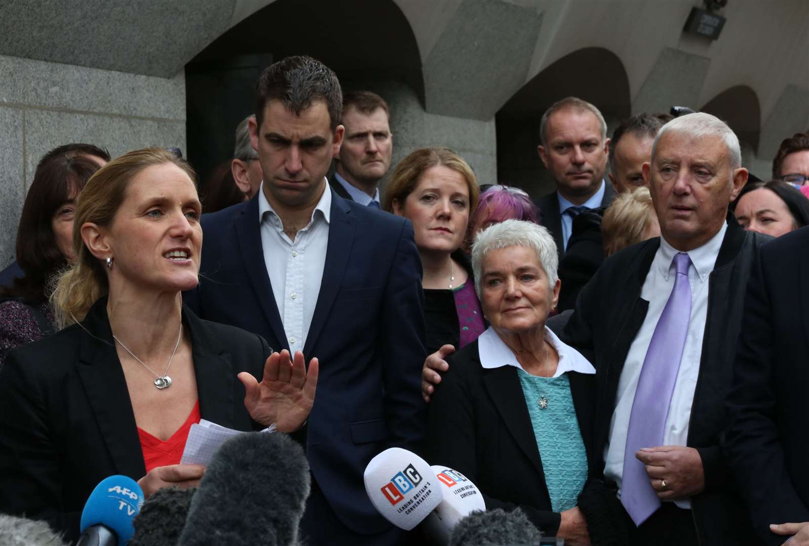 Kim Leadbeater speaking outside the Old Bailey in London after Thomas Mair was convicted of murdering Jo Cox (Philip Toscano/PA)