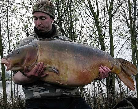 The monster carp being held by angler John Bird.