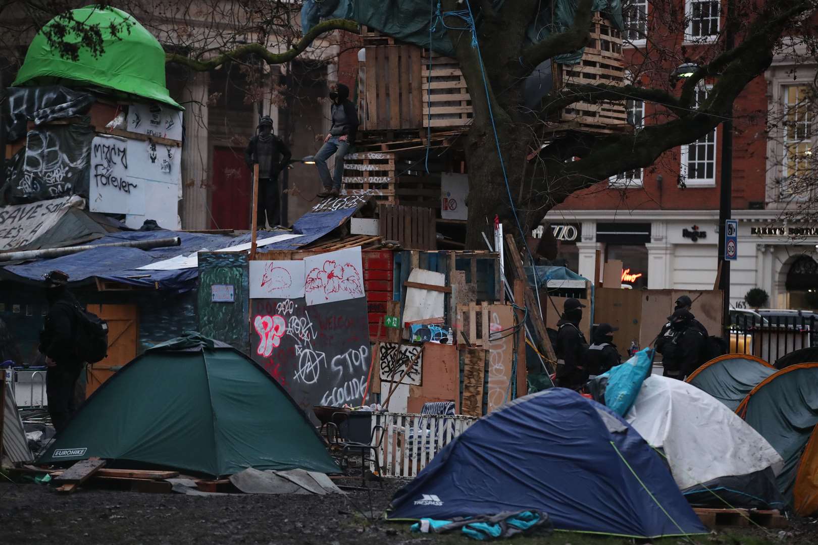 The protest began over a taxi rank (Aaron Chown/PA)