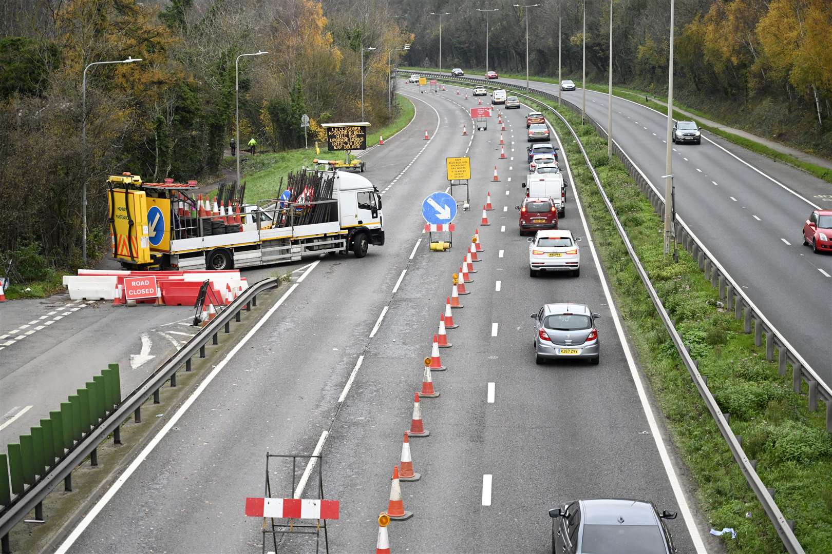Roadworks on Blue Bell Hill caused traffic chaos in December. Picture: Barry Goodwin