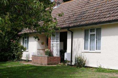 The row of bungalows in Godden Road where John Swain lives