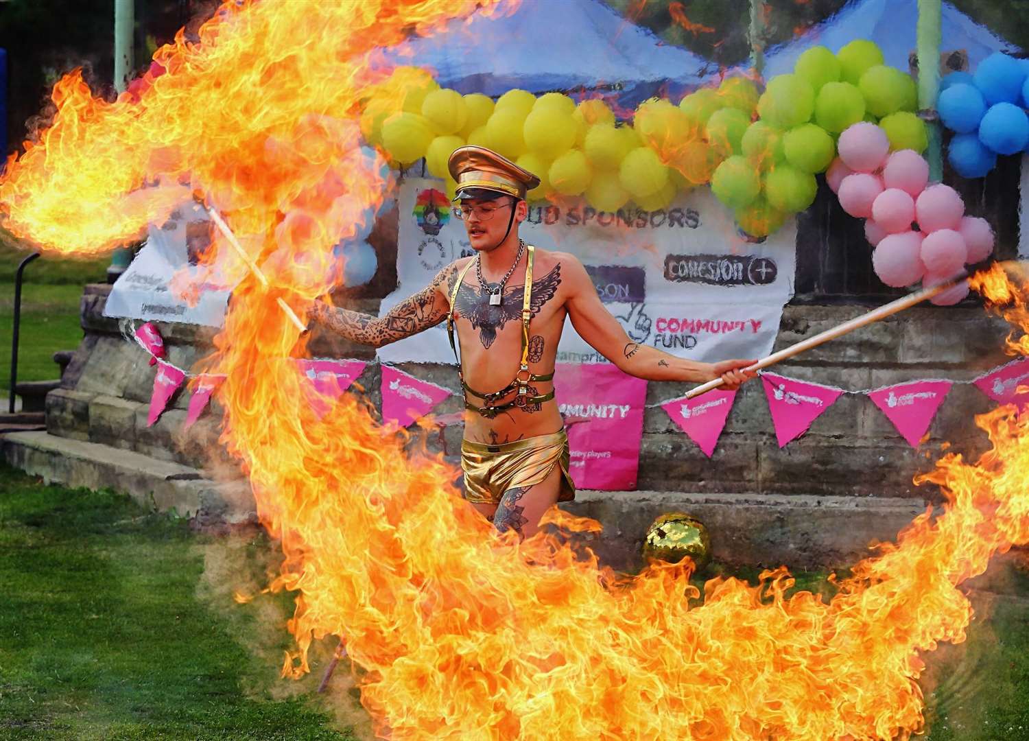 International fire-boy and circus entertainer Ronnie Stone. Photo: Cohesion Plus