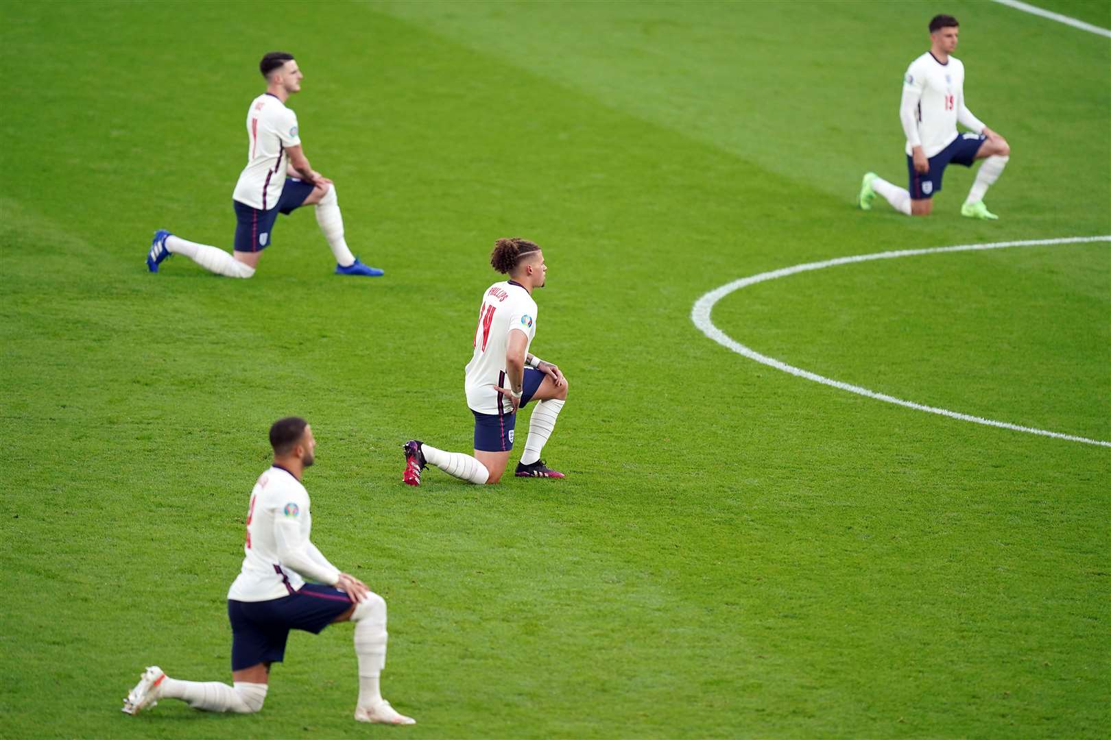 England players taking the knee (Mike Egerton/PA)