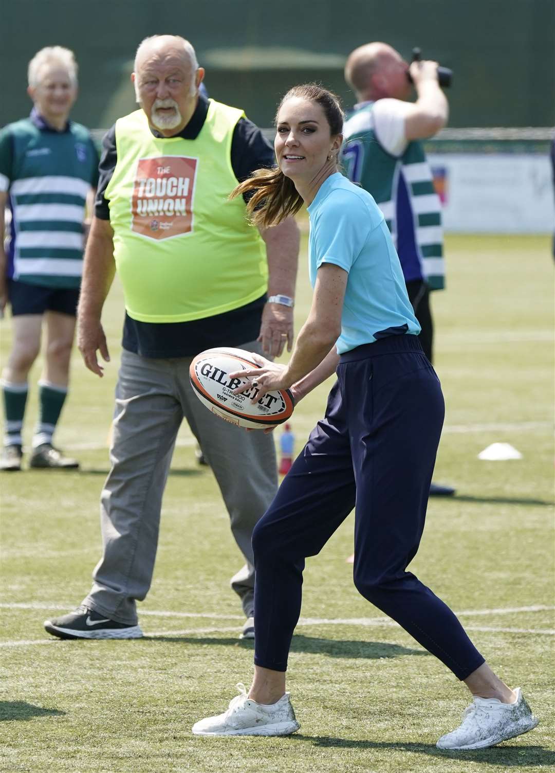 Kate during a game of walking rugby (Andrew Matthews/PA)