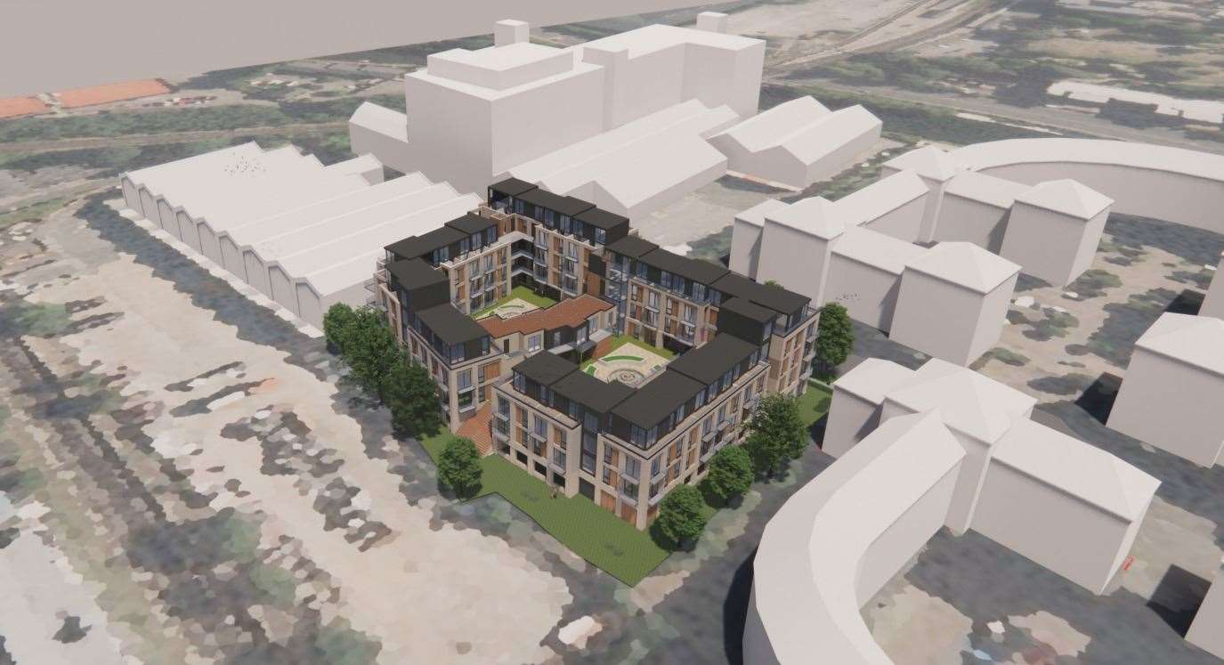 Plans for 80 apartments and three commercial units to be built in St Peter's Street, Maidstone, have been submitted to the council. Picture: APX Architecture