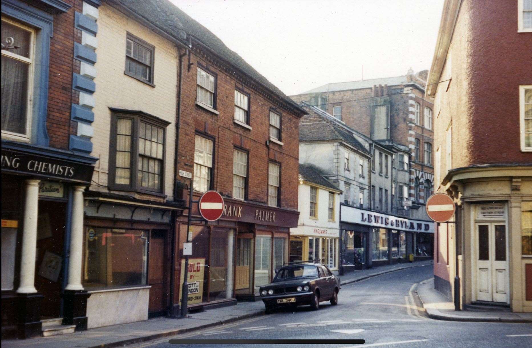 1972 - New Rents and Lewis & Hyland shortly before the bulldozers moved in. Everything in view to the left of the photograph was demolished for phase two of the Tufton Centre. Picture: Steve Salter