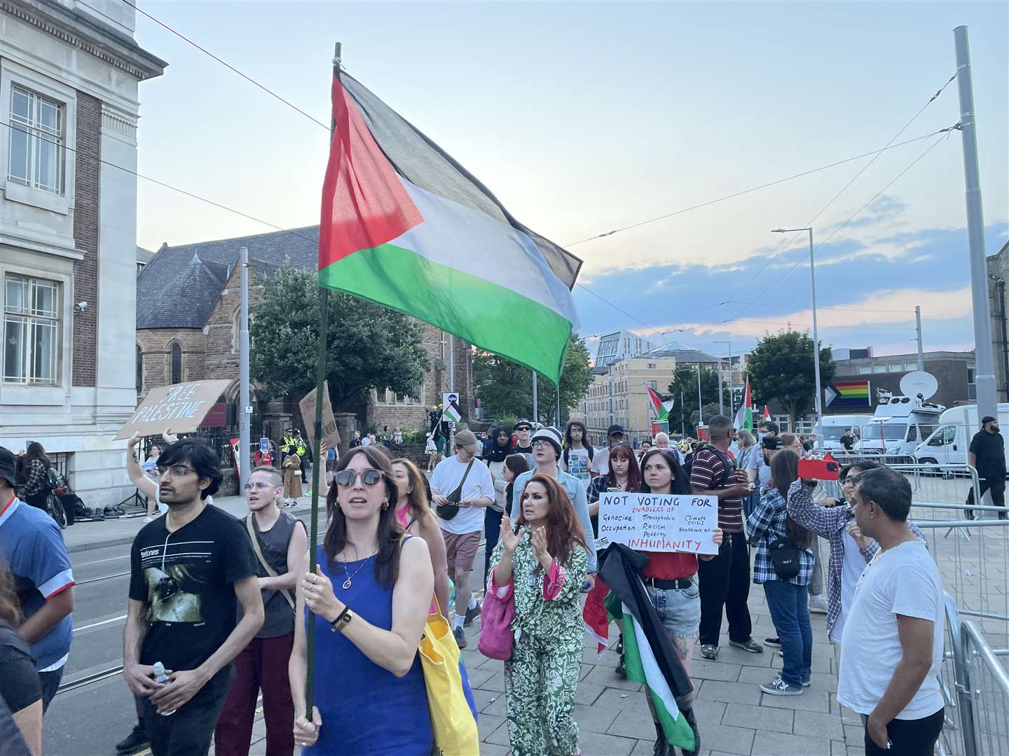 Pro-Palestinian protests have taken place in Nottingham over the last few months, including marches during election campaigning (David Lynch/PA)