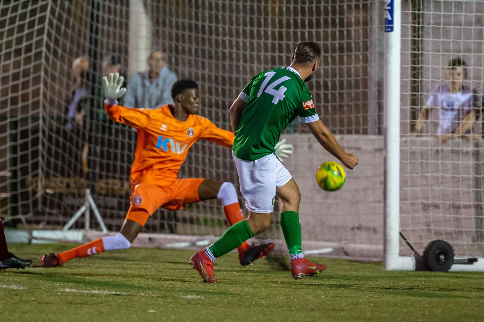 Luke Burdon scores against Charlton Picture: Ian Scammell