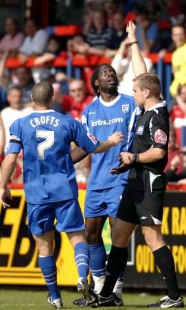 Mark McCammon sees red against Aldershot