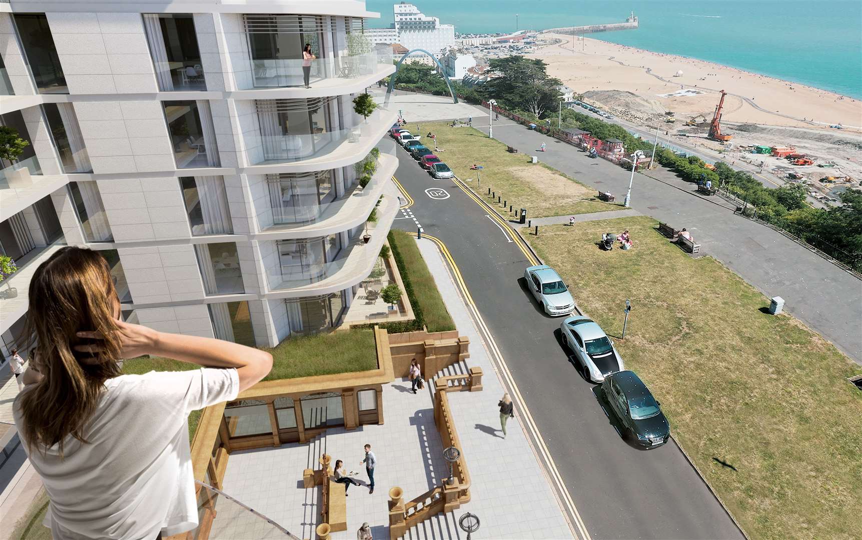 Homeowners in the luxury flats will have views over the The Leas, beach and English Channel. Picture: Hollaway