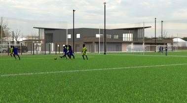 CGI of the view from the artificial pitch. Picture: Ubique Architects