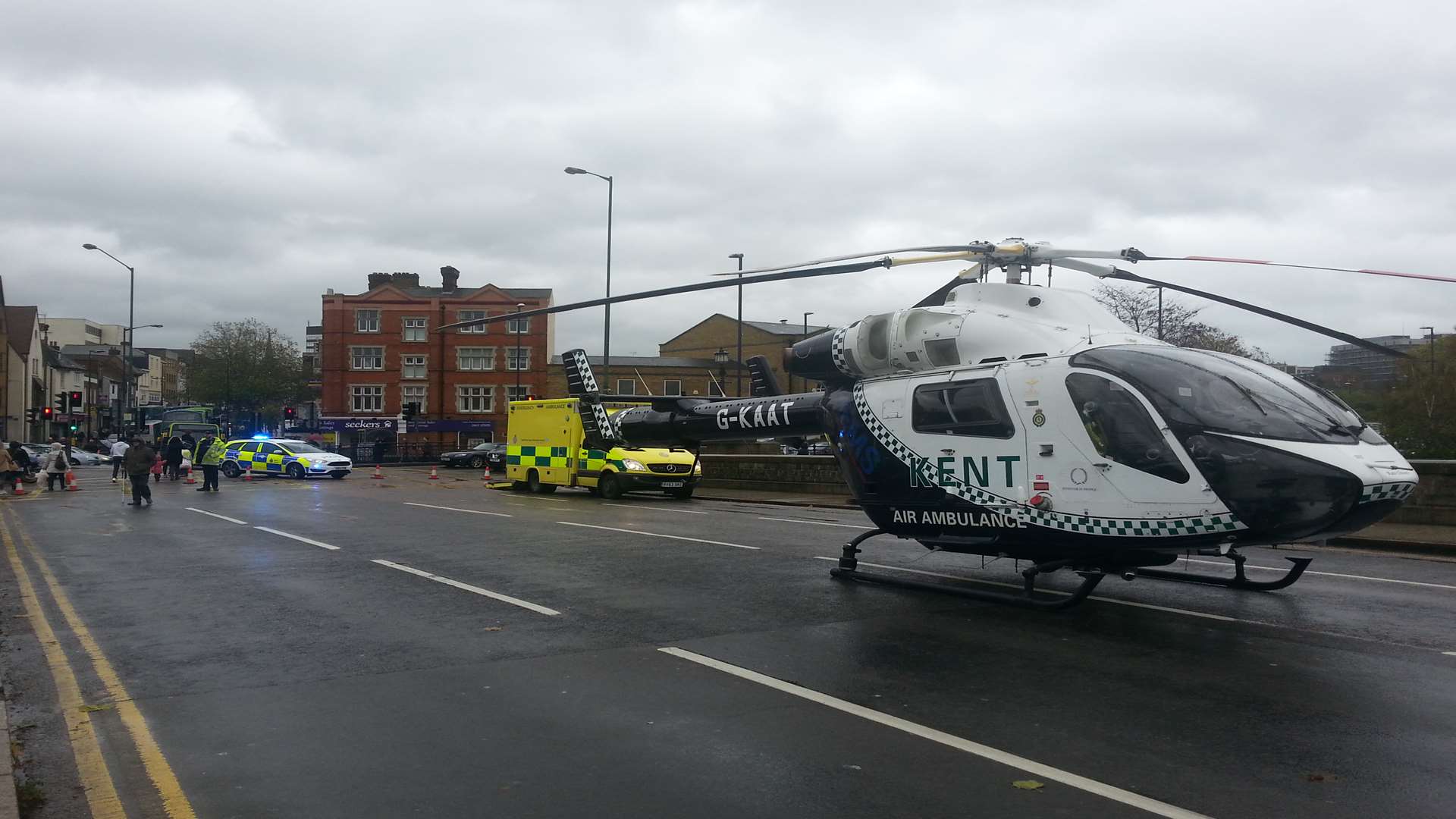 An air ambulance was called to the scene. Stock image