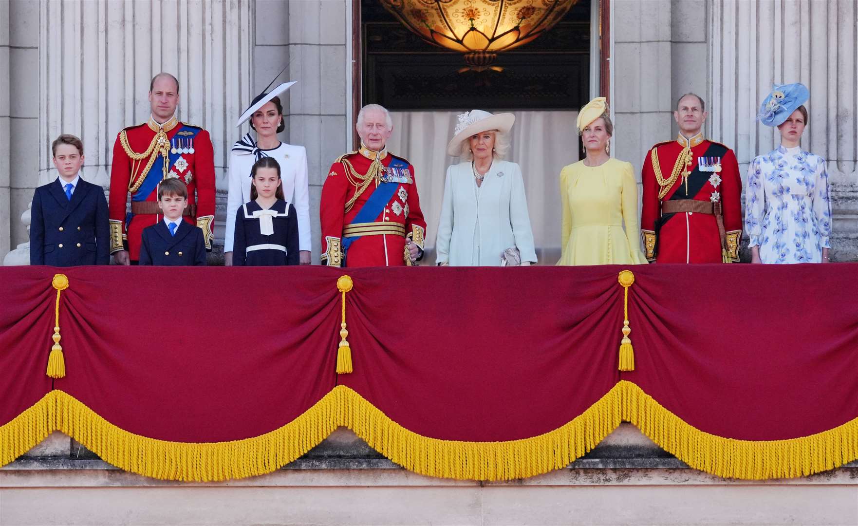 Members of the royal family gathered at the end of Trooping the Colour (Jonathan Brady/PA)