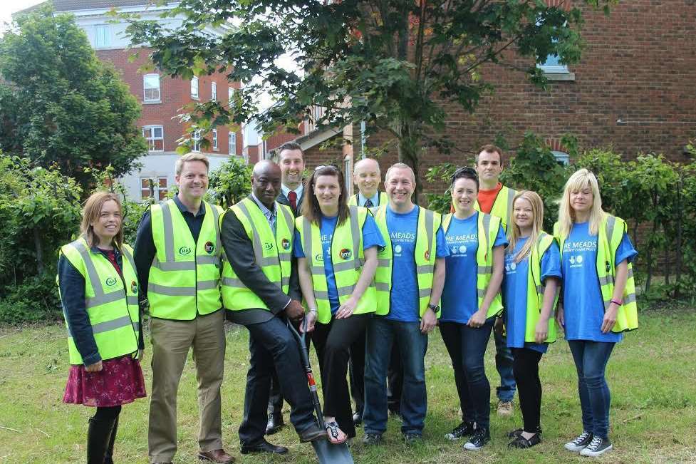 Trustees of the Meads Community Centre were joined by councillors and officers to turn the first turf to mark the start of the building project