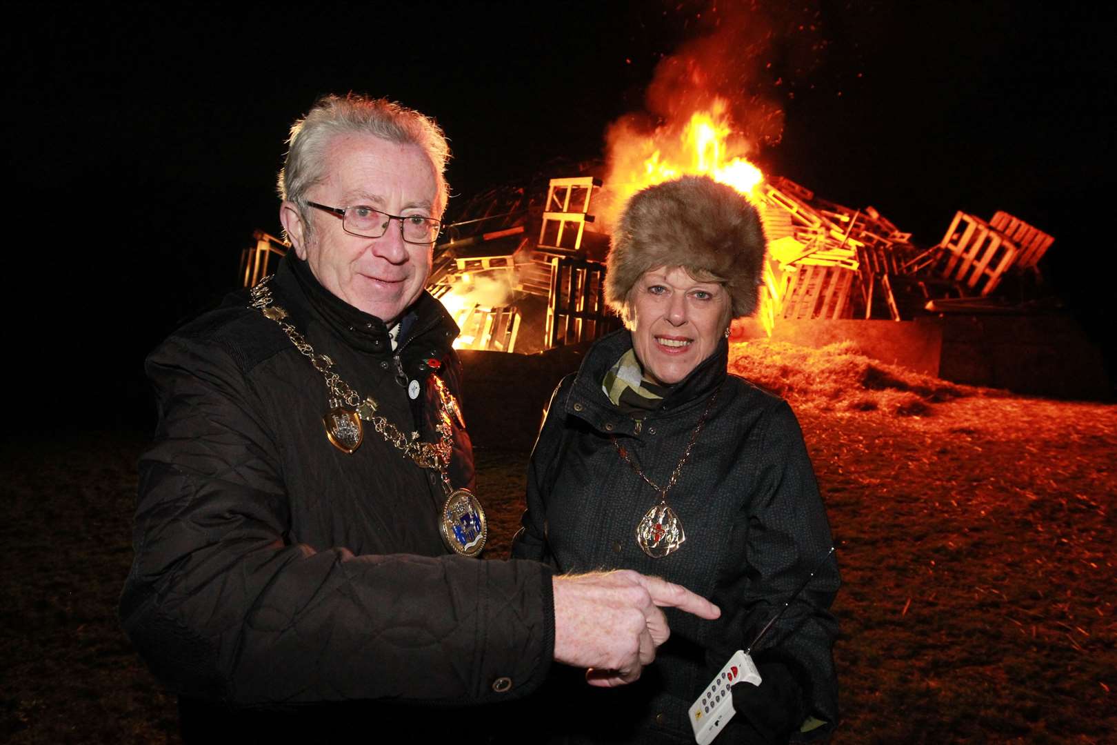Cllr Steve Ilse with his wife Cllr Josie Iles on fireworks night at the Great Lines in Gillingham in 2018