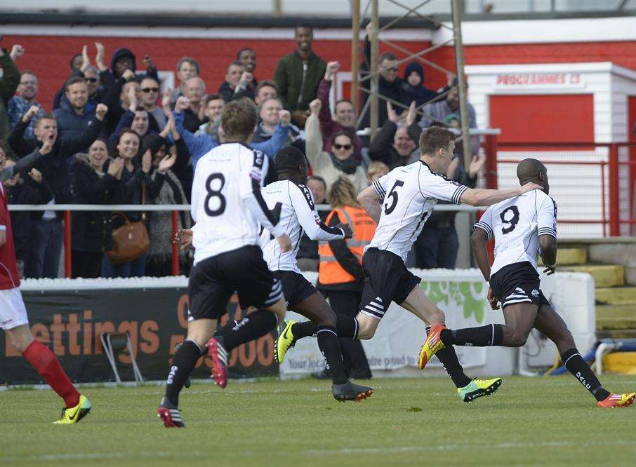 Nathan Elder scores the only goal as Dover Athletic beat Ebbsfleet ...