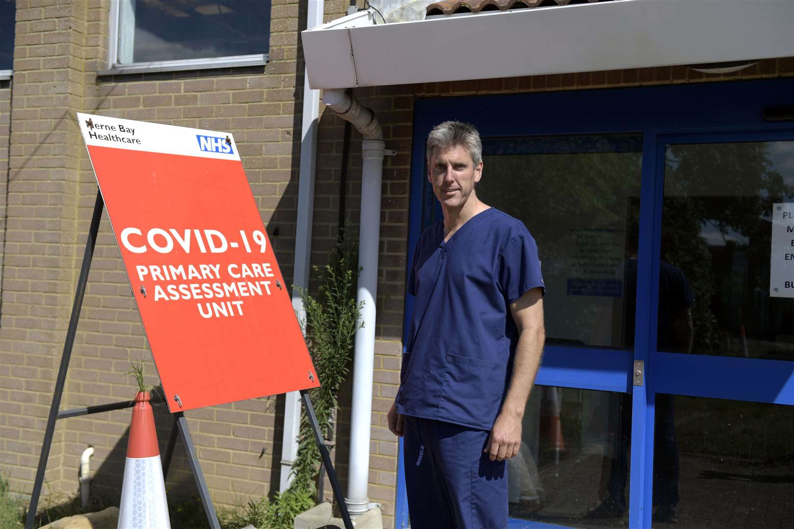 Dr Jeremy Carter outside Herne Bay's Covid-19 hot site