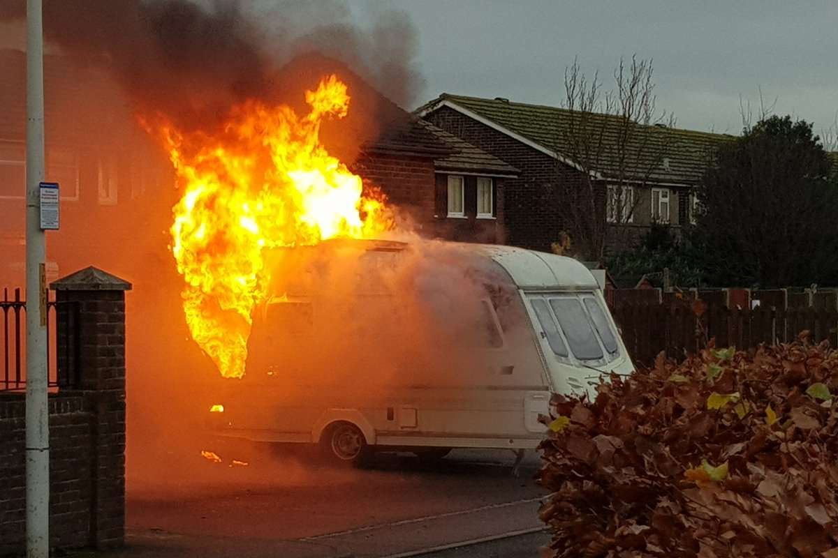 The caravan was on fire. Pic @thedalbyrooms