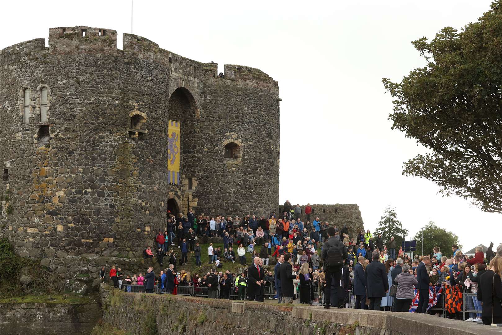 The crowds at Carrickfergus Castle (Liam McBurney/PA)