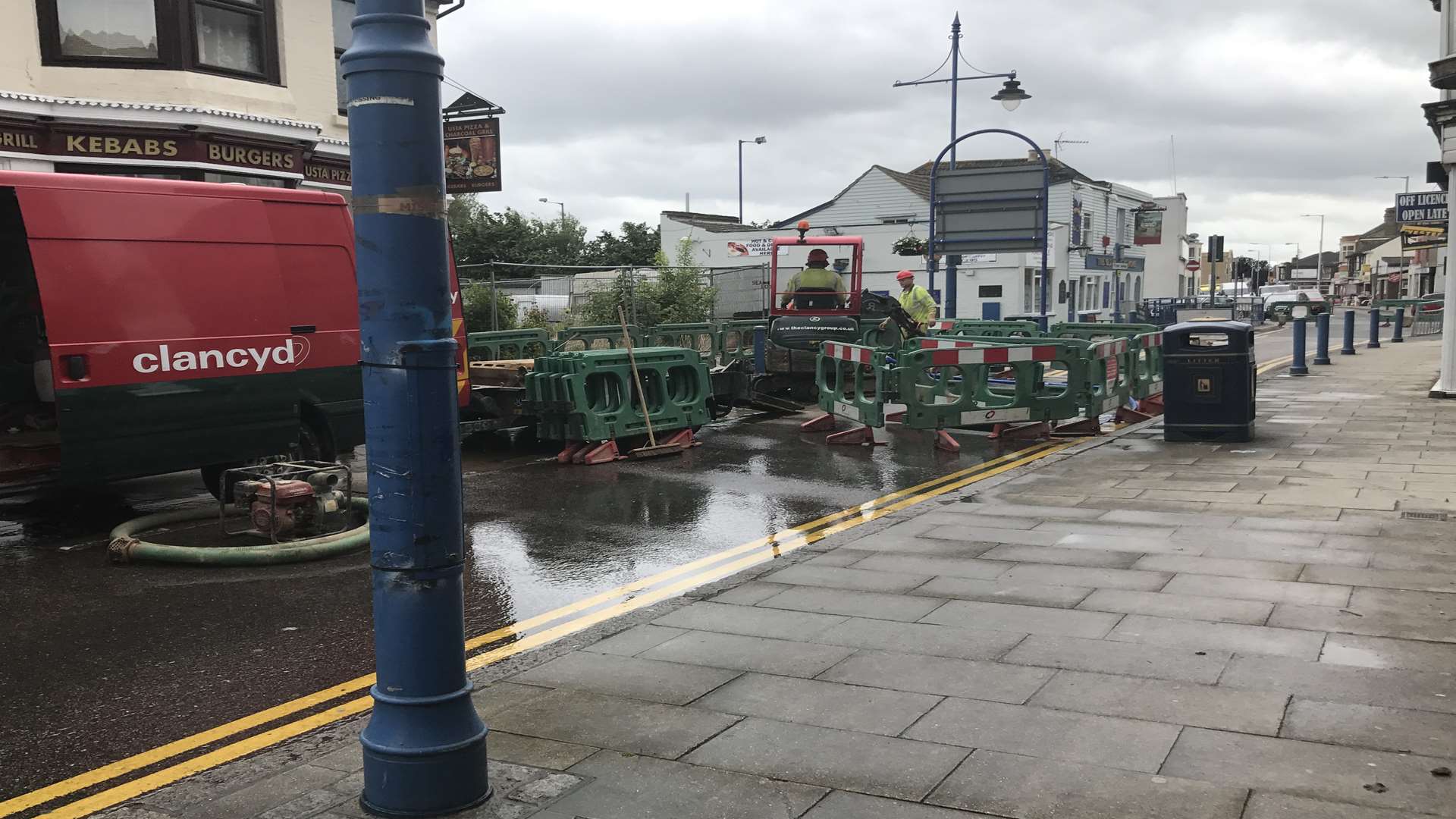 Sheerness High Street had to be shut off after a water main burst