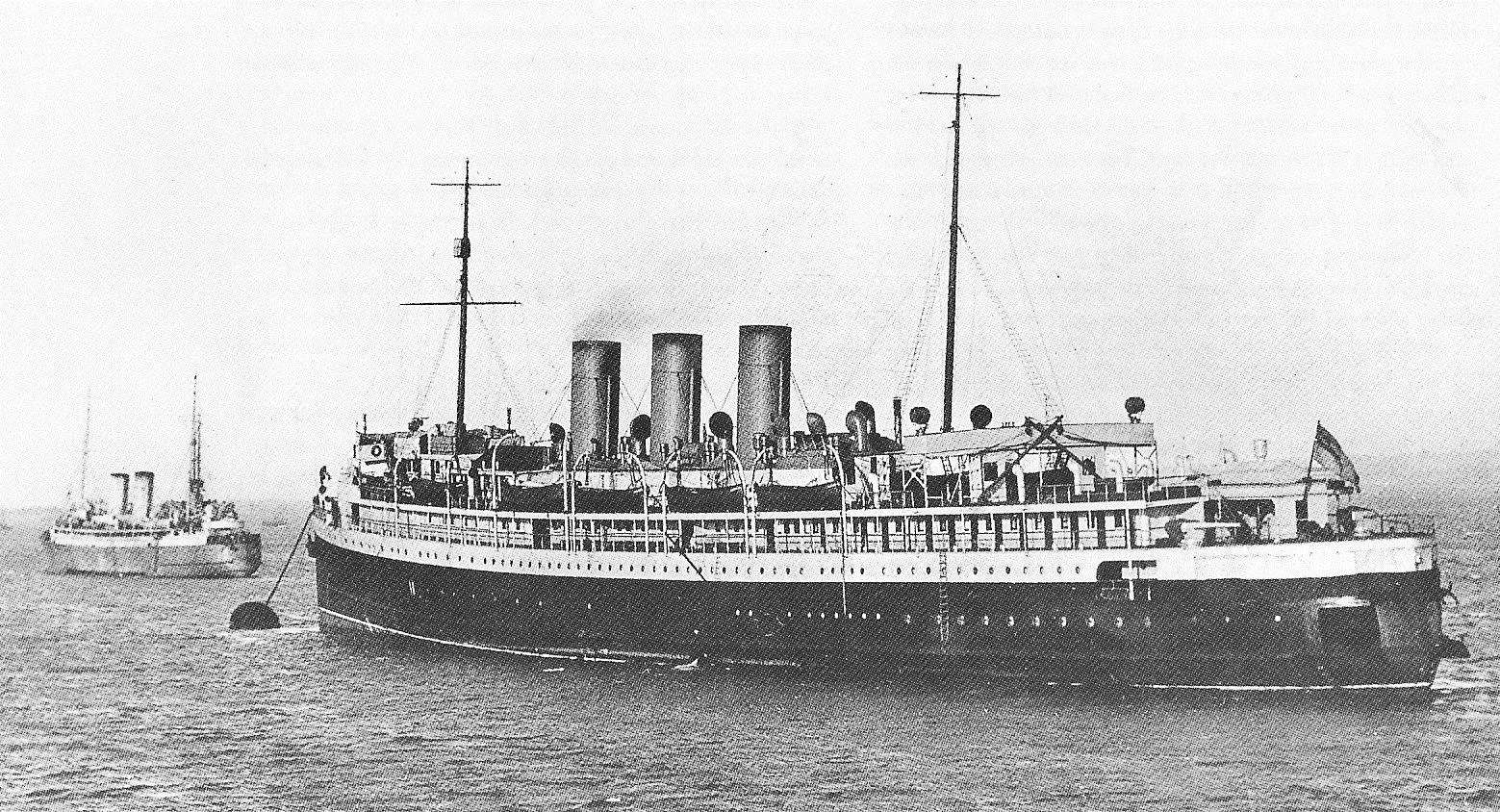 The minelayer Princess Irene moored in the River Medway