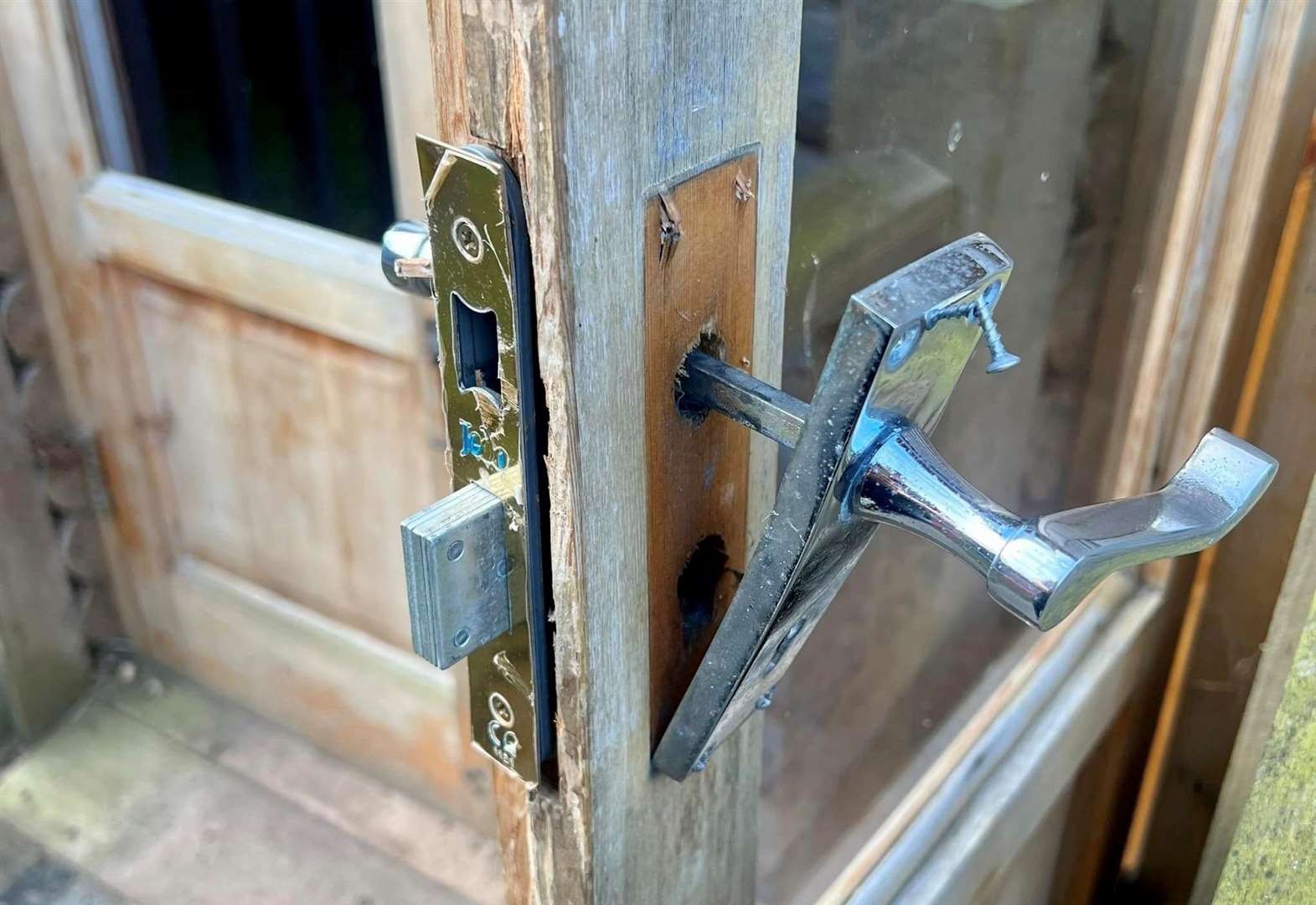 The broken door at Quex Adventure Farm Park and Activity Centre, in Birchington. Picture: Quex Adventure Farm Park