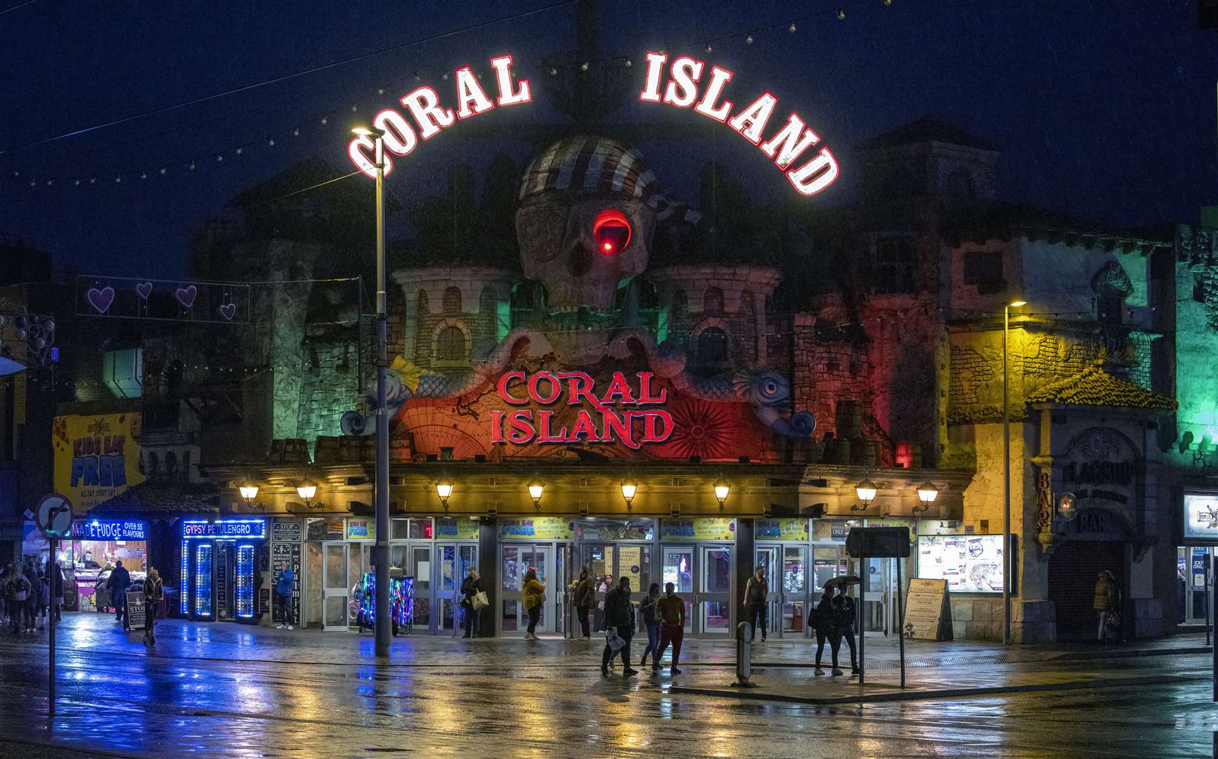 People outside Coral Island in Blackpool, where a local lockdown will be enforced from Saturday (Peter Byrne/PA)