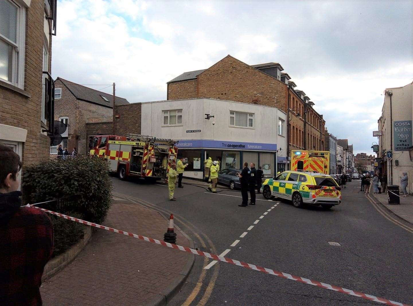 A car ploughed into the Co-op Funeralcare in Ramsgate and left a man seriously injured. Picture: Jamie Hoskins