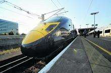 A bullet train at Ashford station