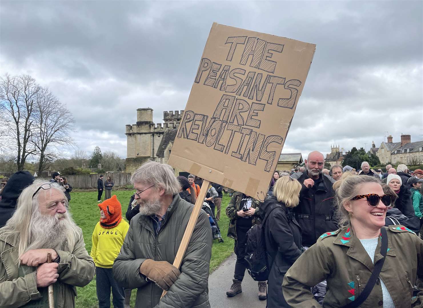 Leigh Chapman (centre) joins the protest (Claire Hayhurst/PA)