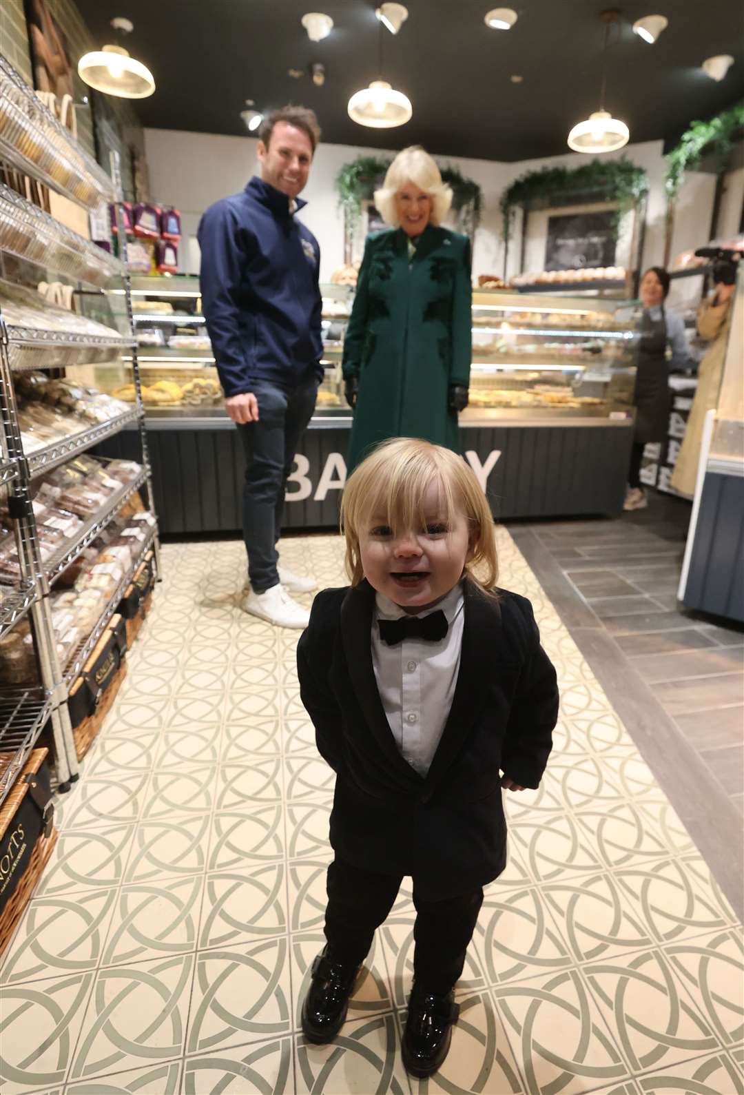 Young Fitz enjoyed posing for the cameras while Camilla looked on (Liam McBurney/PA)