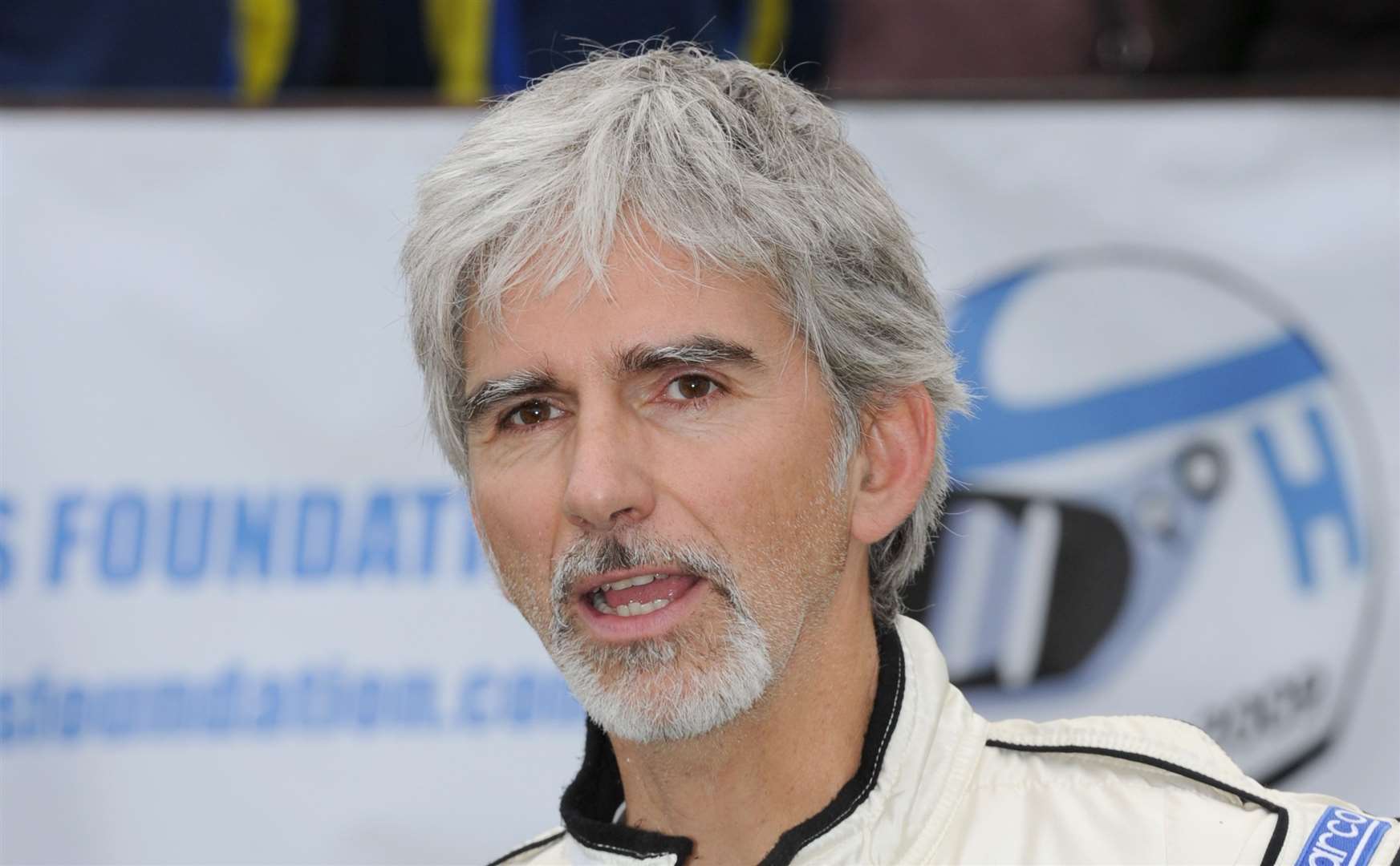 1996 F1 world champion Damon Hill at Buckmore in 2013. Picture: Simon Hildrew