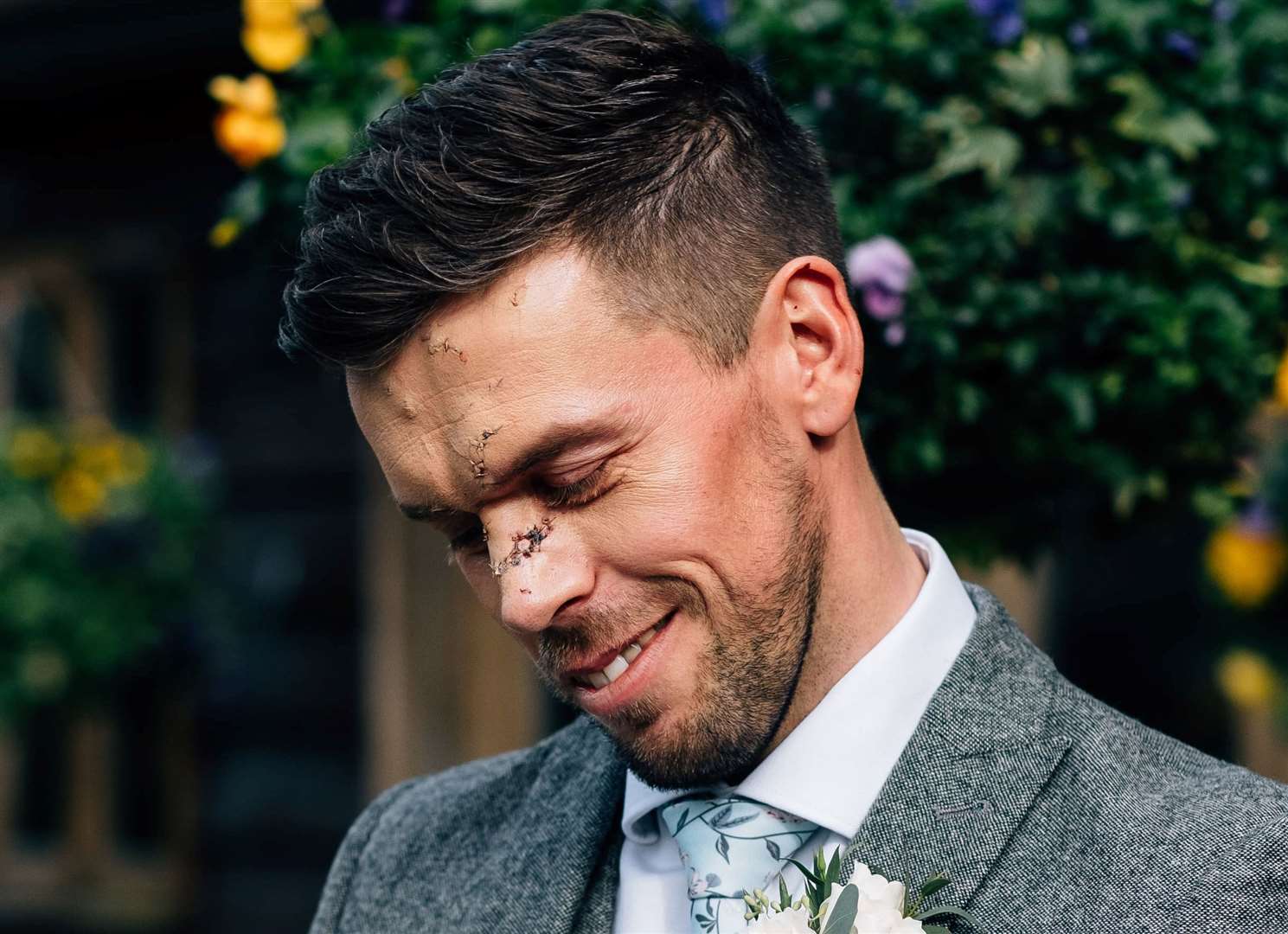 Scott Richards on his wedding day. James Eldridge Photography/SWNS