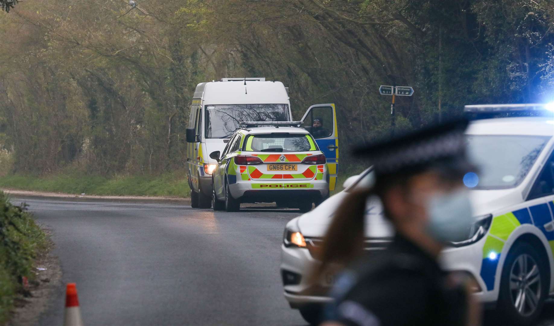 Police in Snowdown last week. Picture: UKNIP