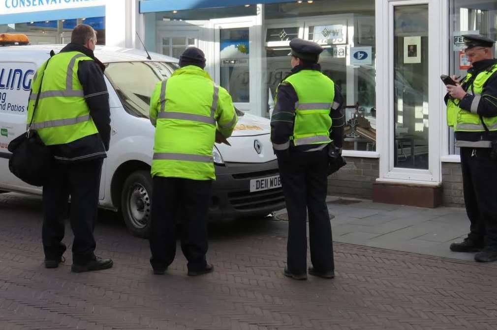 The driver was given a parking notice