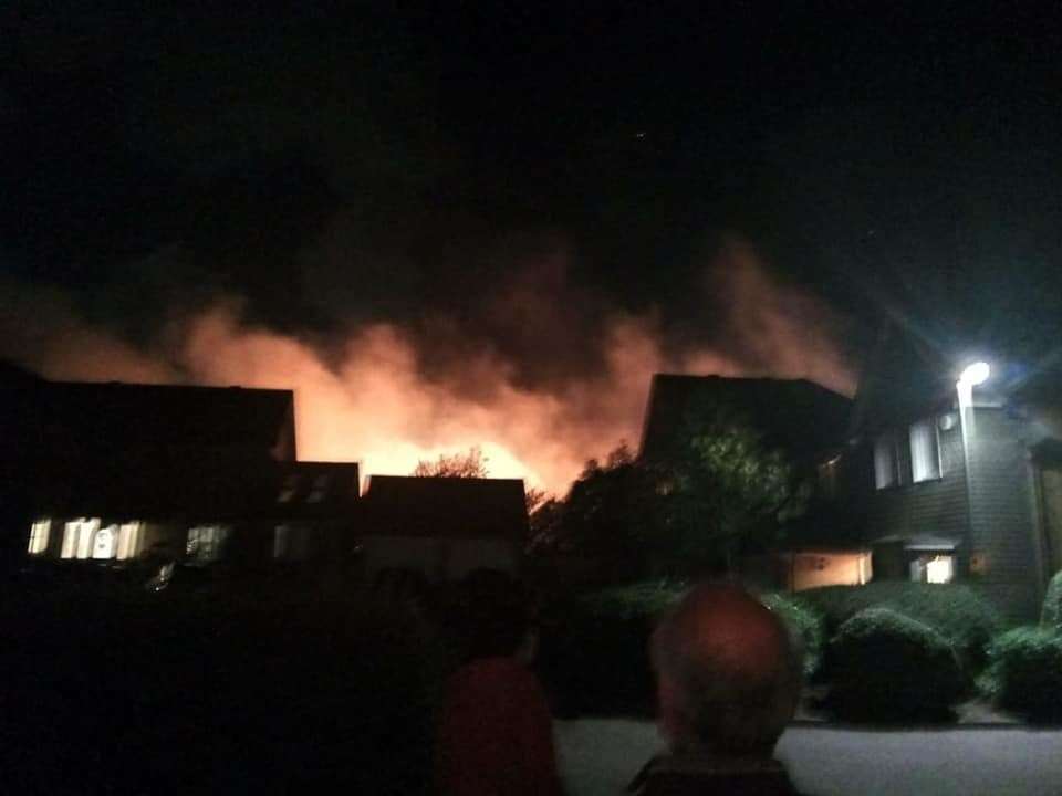 Nicky Ummatt took this picture of the field fire from outside her home in Blackthorn Road